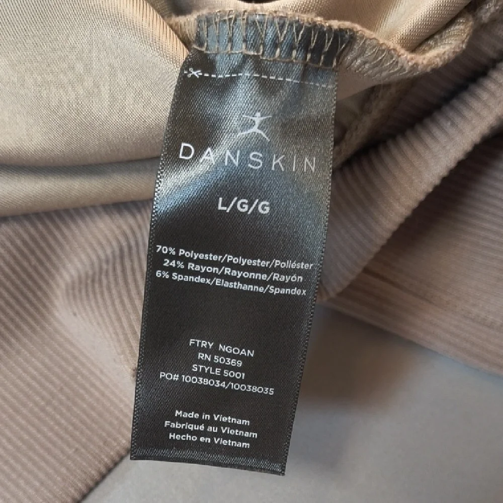 Danskin Skuba Rib Relaxed Long Sleeve Taupe Sweatshirt , Size L